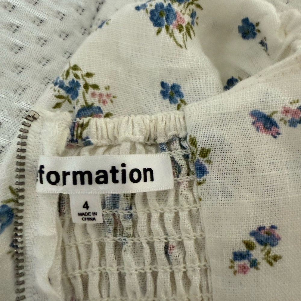 Reformation Emilia White Floral Linen Dress - Picture 7 of 7